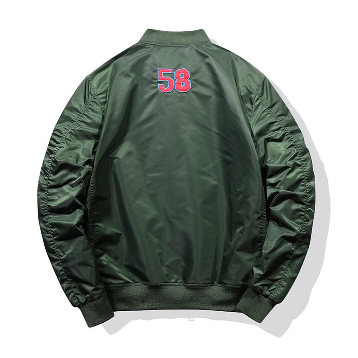Herren Leichte Nylon-Bomberjacke mit gestickten Patch-Applikationen und Ärmel-Mäppchen – Brevano