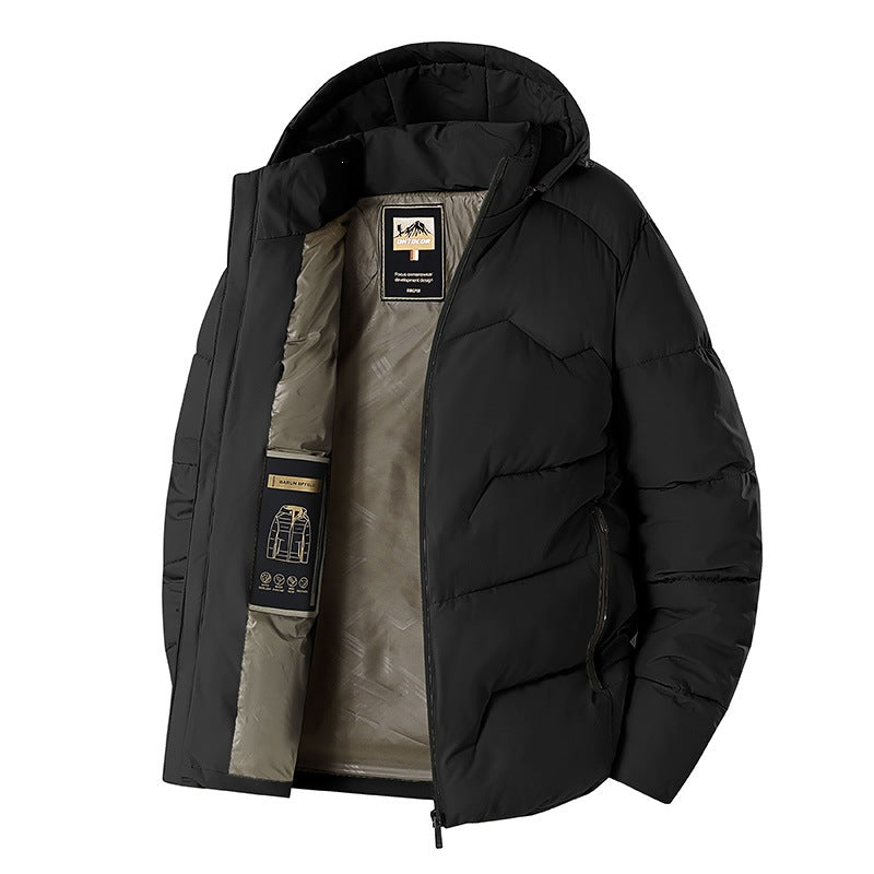 Herren Wattierte Kapuzen‑Thermojacke mit winddichter Außenhülle & Reißverschlusstaschen Echoarchiv