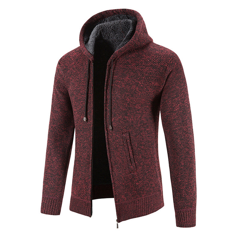 Herren Strickjacke mit moderner Kapuze und strukturiertem Design Echoarchiv