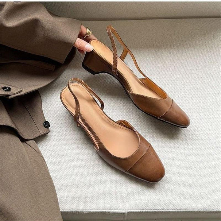 Damen Slingback-Ballerinas mit quadratischer Zehenbox und elastischem Fersenriemen – Lioré