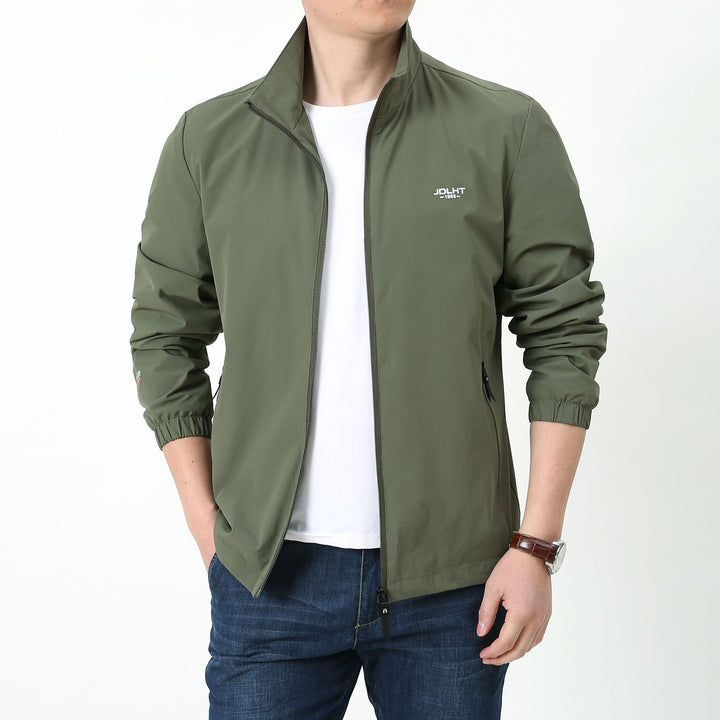 Herren Leichte winddichte Reißverschluss‑Blousonjacke mit Stehkragen und elastischen Bündchen Echoarchiv