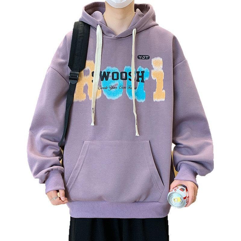 Unisex Oversized Kapuzenpullover mit kreativem Schriftzug Echoarchiv