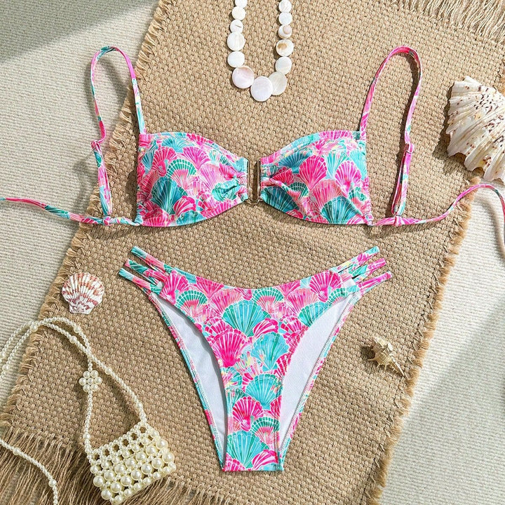 Damen Push-Up Bikini mit zarten Muschelmotiven Echo Archiv