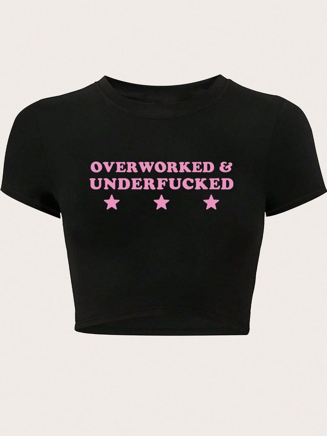 Damen Crop-T-Shirt mit inspirierendem Aufdruck und figurbetontem Schnitt Echo Archiv