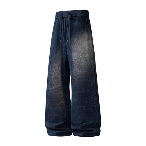 Damen Weite High-Waist Baggy-Sweathose mit Marmorier-Print, Kordelzug & elastischem Saum Echoarchiv