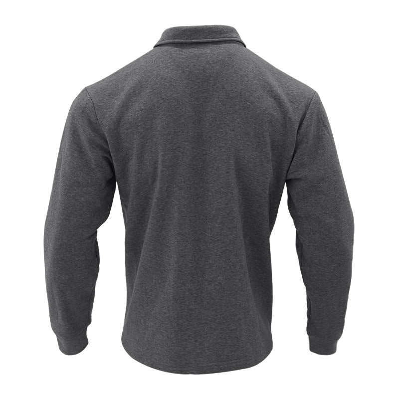 Herren Fleece-Hemdjacke mit zwei Brusttaschen und modischem Stehkragen Echoarchiv