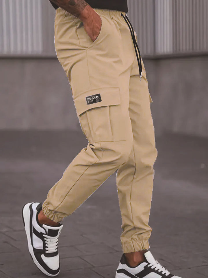 Herren Moderne Cargo-Jogginghose mit elastischem Bund, Kordelzug & Klappentaschen Echo Archiv