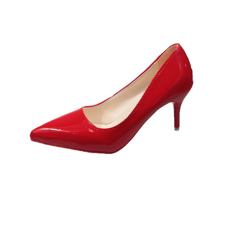 Damen Hochglänzende spitz zulaufende Pumps mit schmalem Stilettoabsatz und gepolstertem Komfortfußbett – Lioré