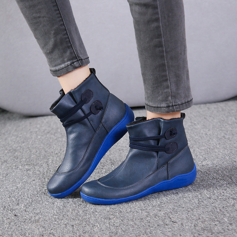 Damen Gefütterte Komfort-Ankleboots mit elastischer Schnürung und gedämpfter Gummisohle Echo Archiv
