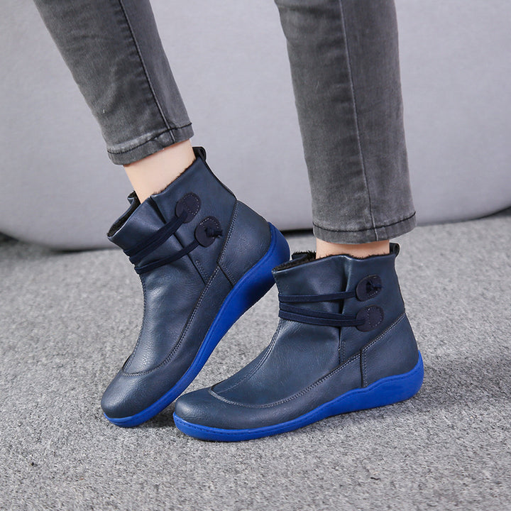 Damen Gefütterte Komfort-Ankleboots mit elastischer Schnürung und gedämpfter Gummisohle Echo Archiv