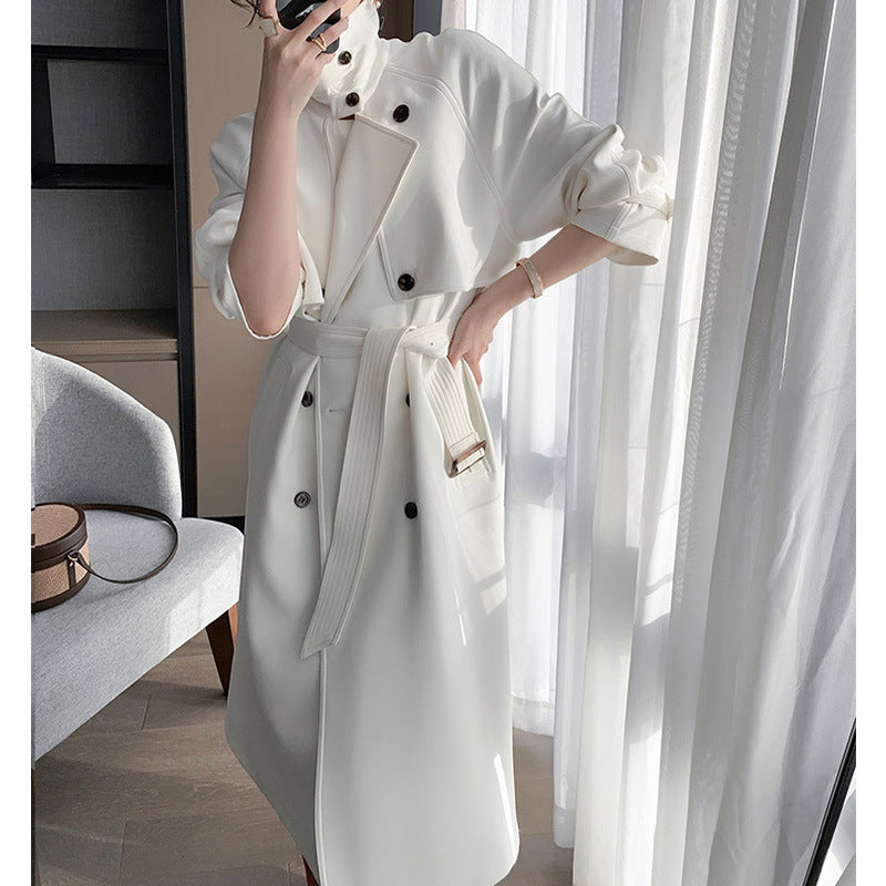 Damen Trenchcoat mit doppelter Knopfleiste und Taillengürtel Echoarchiv
