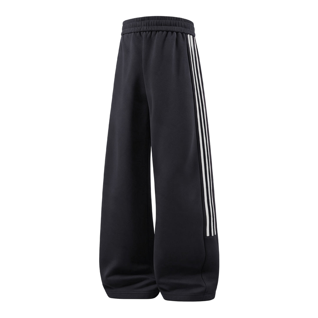 Damen Weite High-Waist Jogginghose mit markanten Seitenstreifen & Kordelzug Echoarchiv