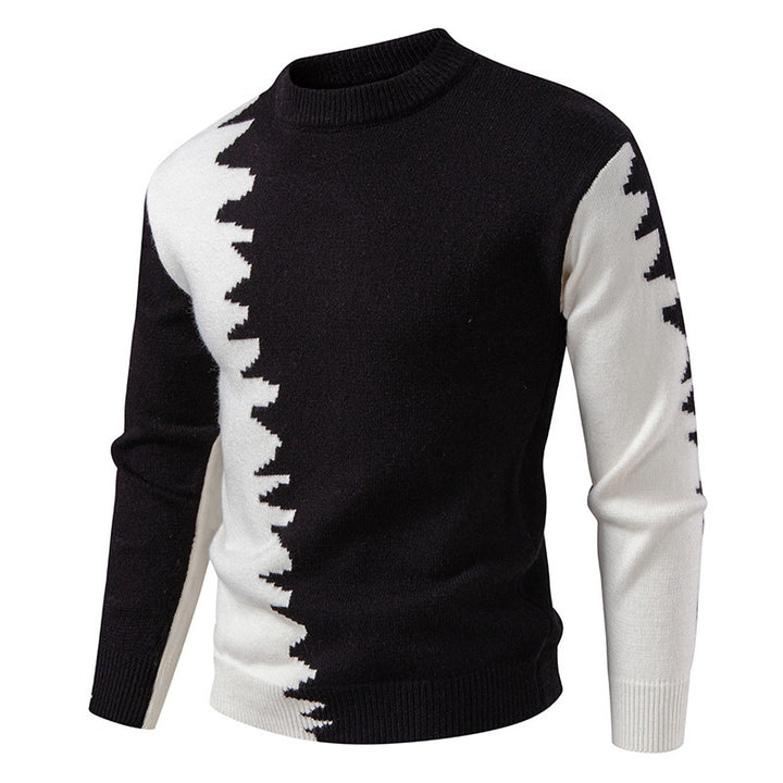Herren Strickpullover mit kreativem Farbverlauf und klassischem Rundhalsausschnitt Echoarchiv
