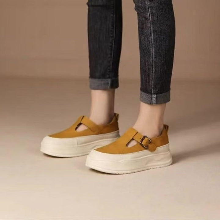 Damen Plateausneaker mit modischem Riemchen und atmungsaktiver Textiloberfläche Echo Archiv