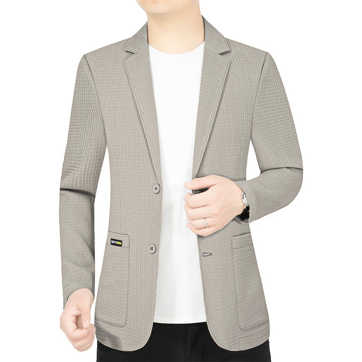 Herren Modernes Stretch Business-Sakko mit schmalem Schnitt und aufgesetzten Taschen – Tianoro