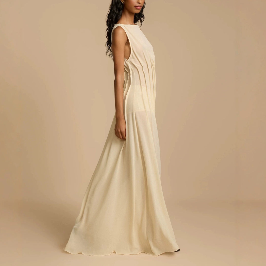 Damen Langes Abendkleid mit raffinierten Falten Echo Archiv