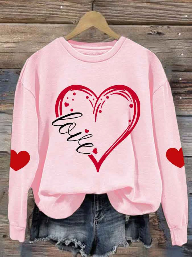 Damen Gemütlicher Pullover mit Herzmotiv Echoarchiv