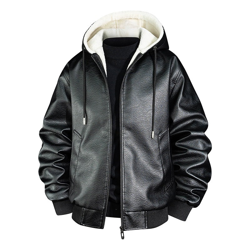 Herren Coole Kunstlederjacke mit kuscheliger Innenausstattung Echo Archiv