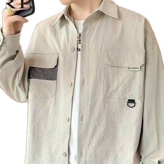 Herren Overshirt-Jacke im Utility-Stil mit aufgesetzten Pattentaschen Echoarchiv