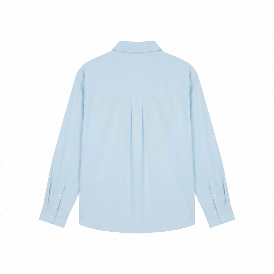 Herren Oversized Hemd mit gestickter Brustpatch und Kentkragen Echoarchiv