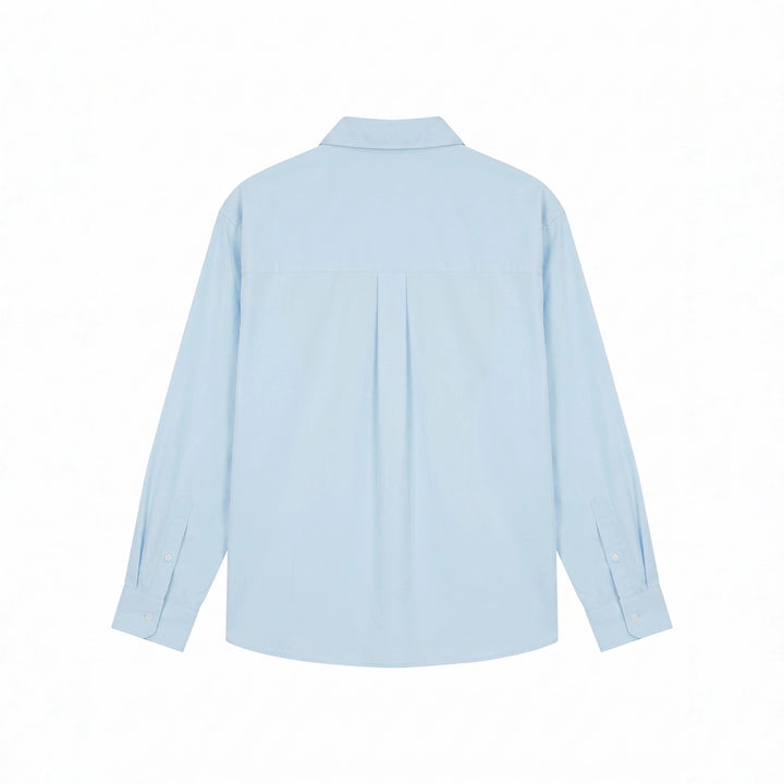 Herren Oversized Hemd mit gestickter Brustpatch und Kentkragen Echoarchiv