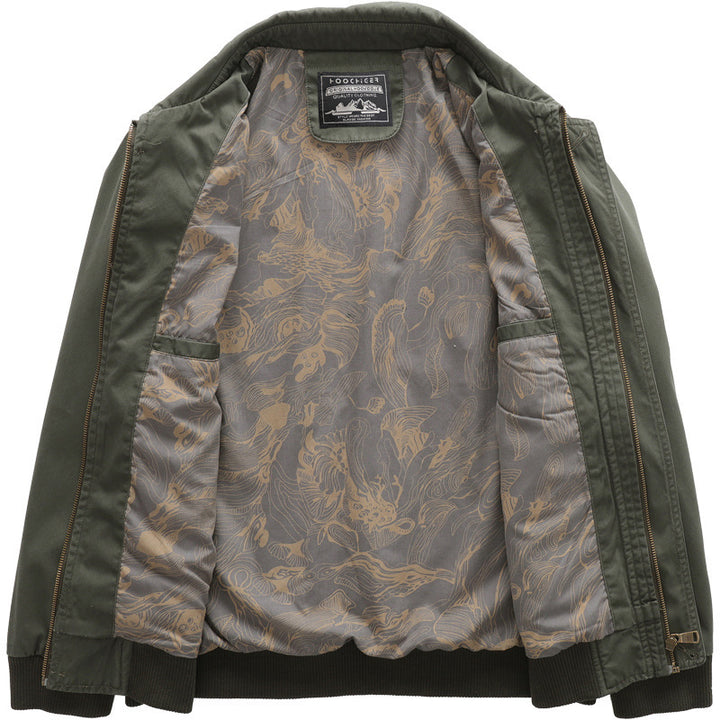 Herren Leichter Canvas‑Blouson mit gesteppter Innenfütterung und elastischem Rippbund Echo Archiv