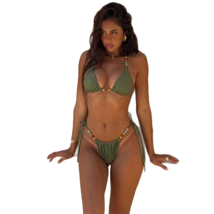 Damen Triangel-Bikini mit buntem Schmuckdetail Echo Archiv
