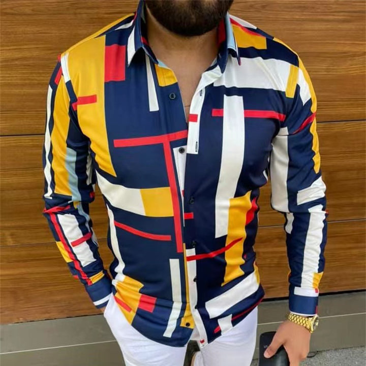 Herren Elegantes Hemd mit auffälligem Tierdruck und floralem Design Echoarchiv