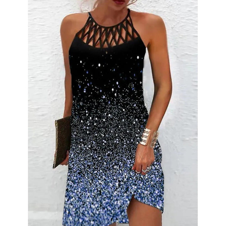 Damen Neckholder Kleid mit funkelndem Gradient-Design Echoarchiv