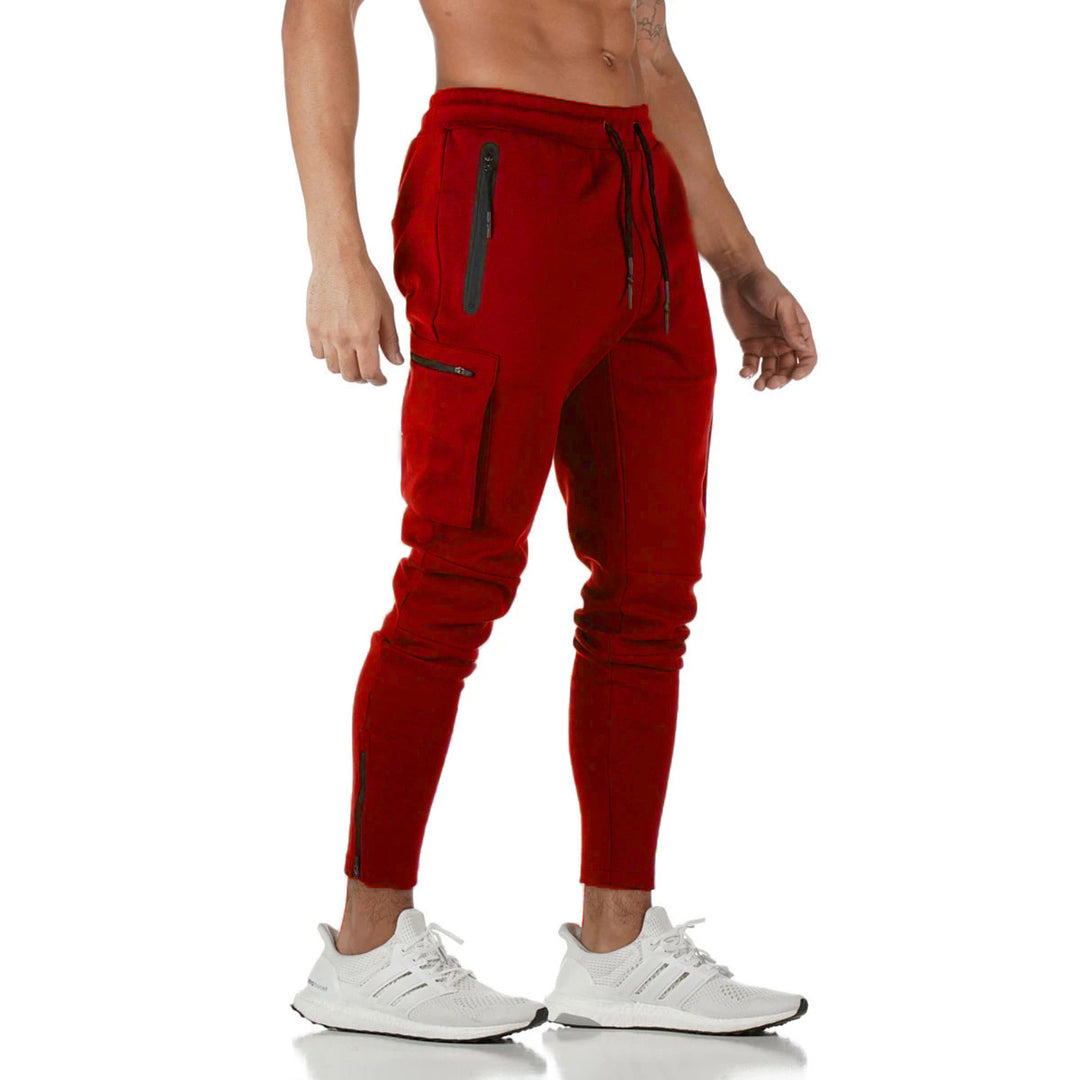 Herren Multifunktionale Slim-Fit Jogginghose mit seitlichen Reißverschlusstaschen und elastischem Bund Echoarchiv