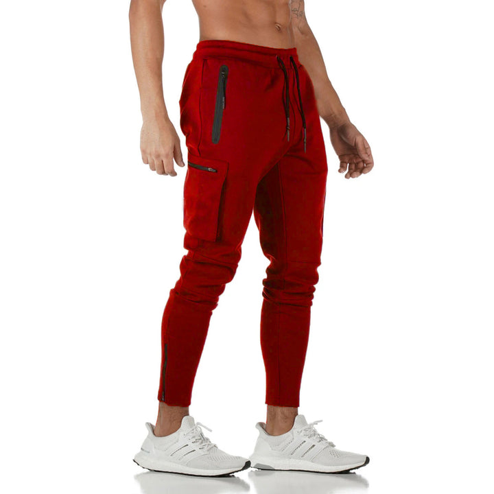 Herren Multifunktionale Slim-Fit Jogginghose mit seitlichen Reißverschlusstaschen und elastischem Bund Echoarchiv