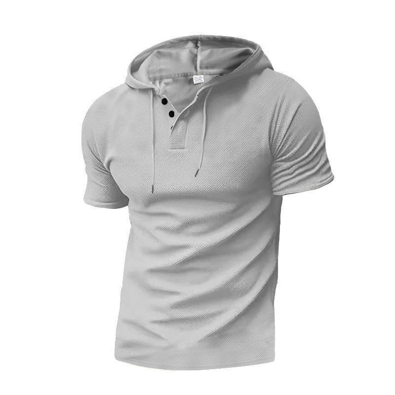 Herren Sweatshirt mit Kapuze und Kontrastknöpfen Echoarchiv