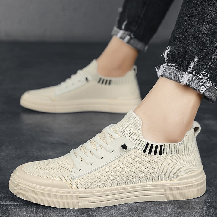 Herren Low-Top Strick-City-Sneaker mit elastischem Schaft, seitlichem Reißverschluss und stoßdämpfender Gummisohle Echoarhiv – Norré