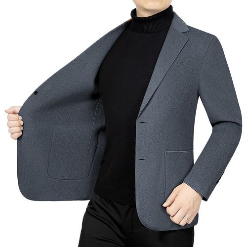 Herren Elegantes Slim-Fit Sakko aus Wolloptik mit aufgesetzten Außentaschen – Tianoro