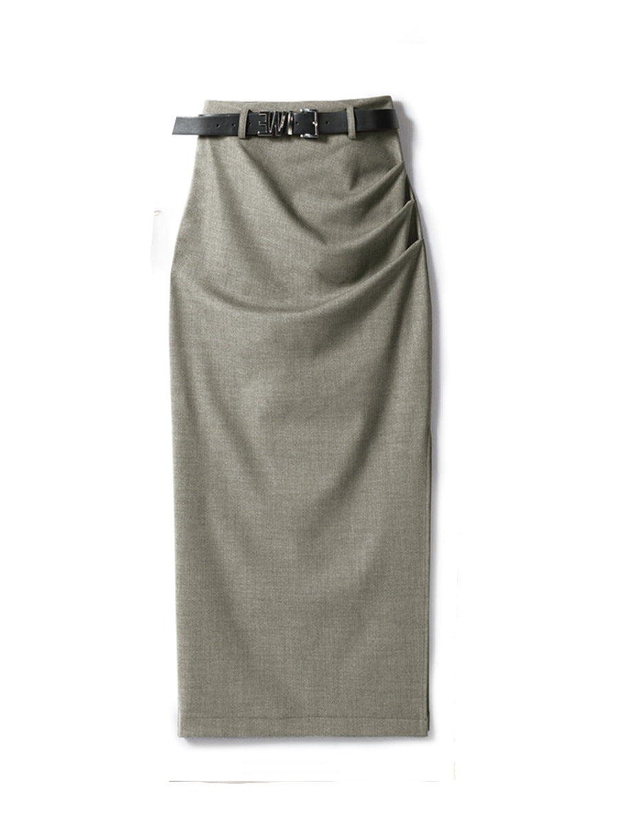 Damen Eleganter Wickelrock mit Taillengürtel Echoarchiv