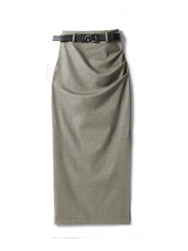 Damen Eleganter Wickelrock mit Taillengürtel Echoarchiv