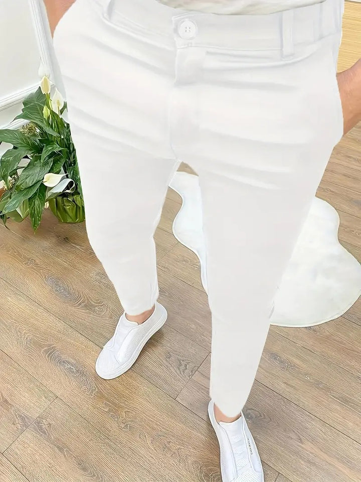 Herren Modische Slim-Fit Hose mit elastischem Bund und praktischen Taschen Echoarchiv