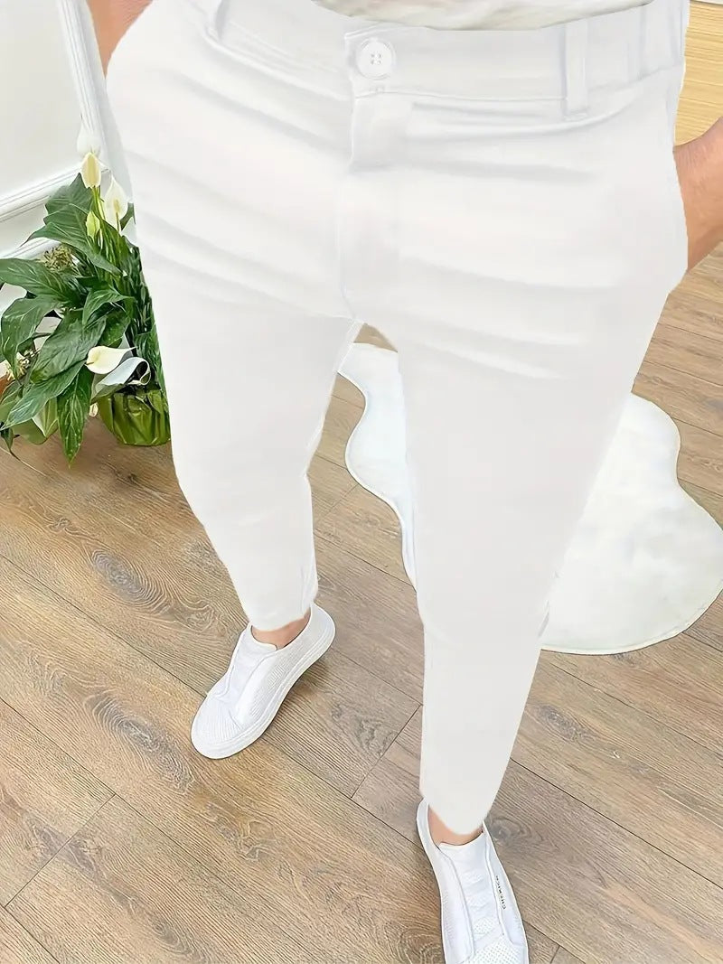 Herren Elegante Slim-Fit Anzughose aus hochwertigem Gewebe Echoarchiv