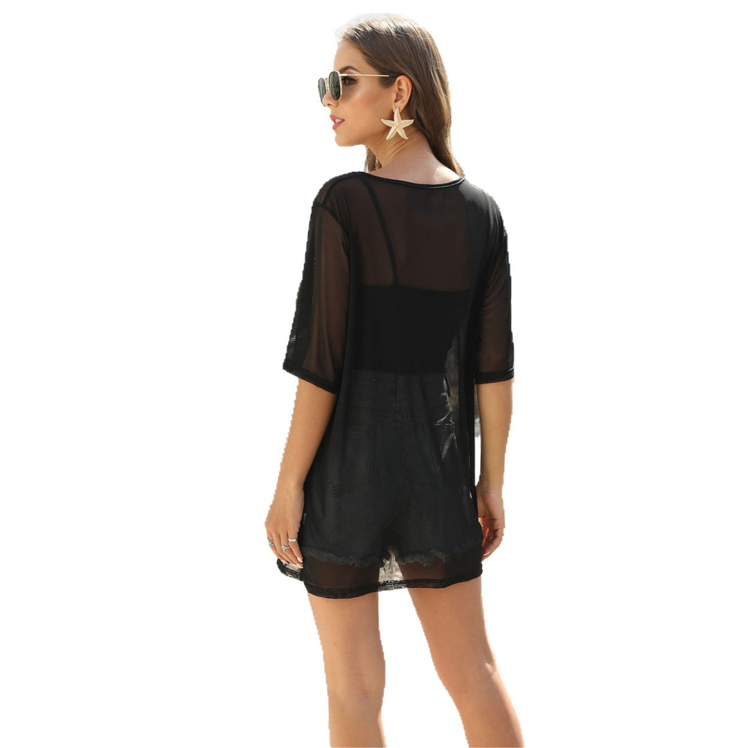 Damen luftige Strandbluse mit transparenten Ärmeln Echo Archiv