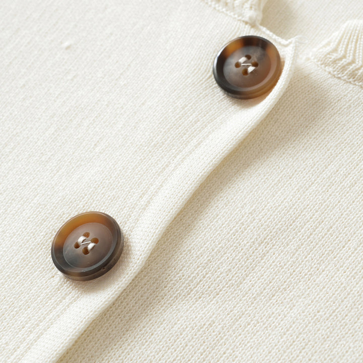 Damen Boxy-Strickjacke mit Knopfverschluss und Rippbündchen Echoarchiv
