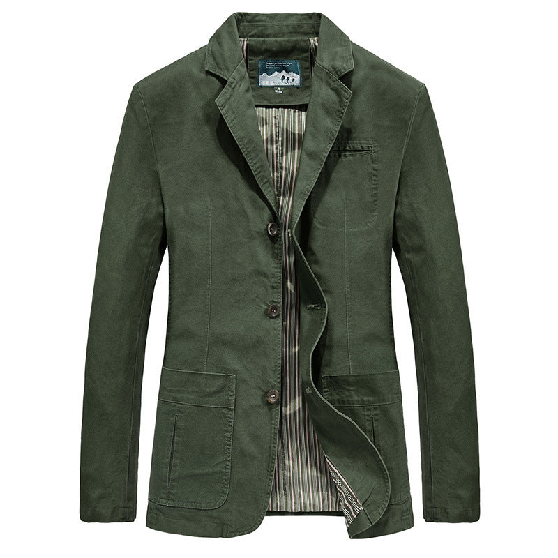 Herren nan legeres Baumwoll-Twill Sakko mit aufgesetzten Taschen und gestreiftem Innenfutter Echo Archiv