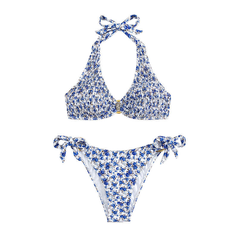 Damen Triangel-Bikini mit verspielten Rüschendetails und elegantem Knotendesign Echo Archiv