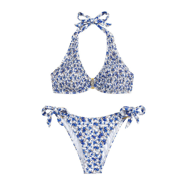 Damen Triangel-Bikini mit verspielten Rüschendetails und elegantem Knotendesign Echo Archiv