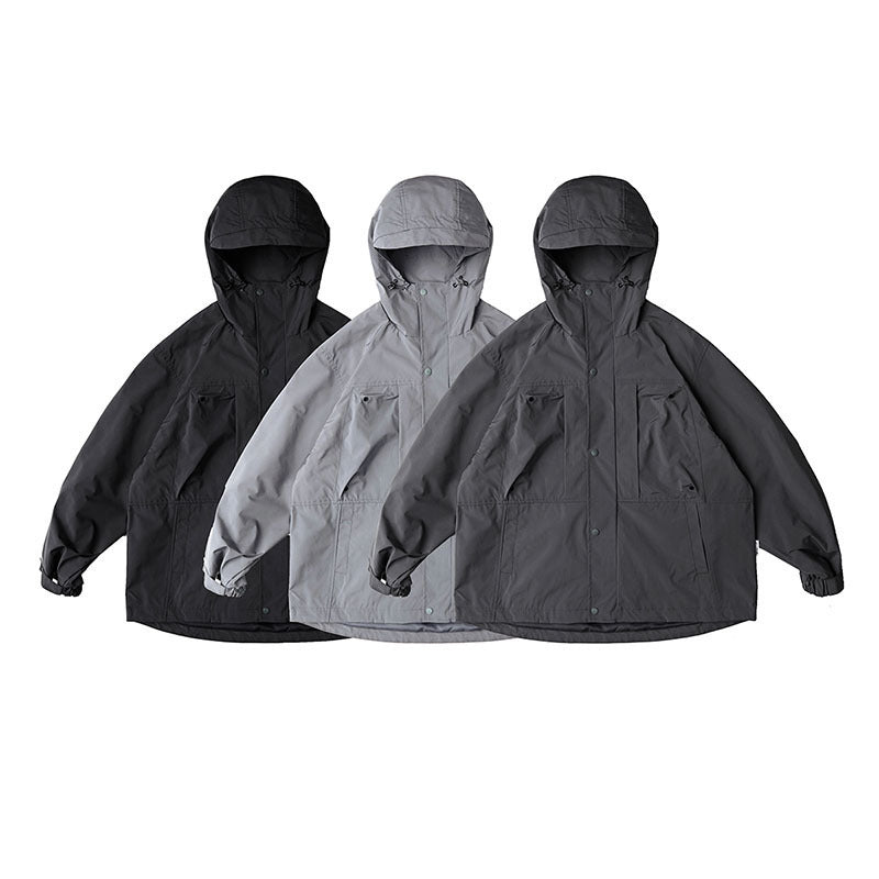 Unisex Wasserabweisende Oversize-Parka-Jacke mit Kapuze und Multifunktions-Taschen Echo Archiv