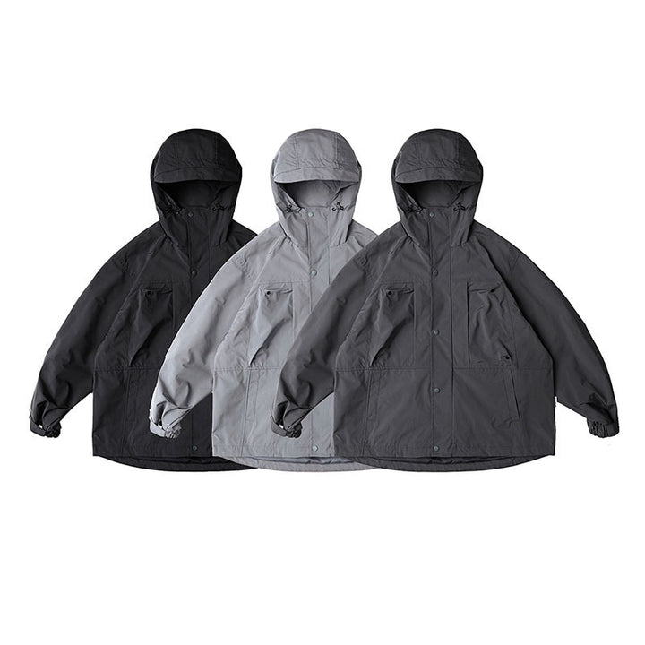 Unisex Wasserabweisende Oversize-Parka-Jacke mit Kapuze und Multifunktions-Taschen Echo Archiv