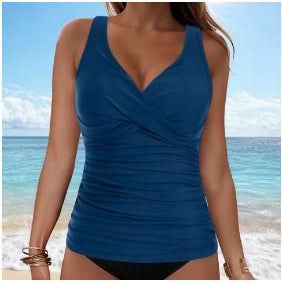 Damen elegantes Wickel-Badeoberteil mit Rüschen Echo Archiv