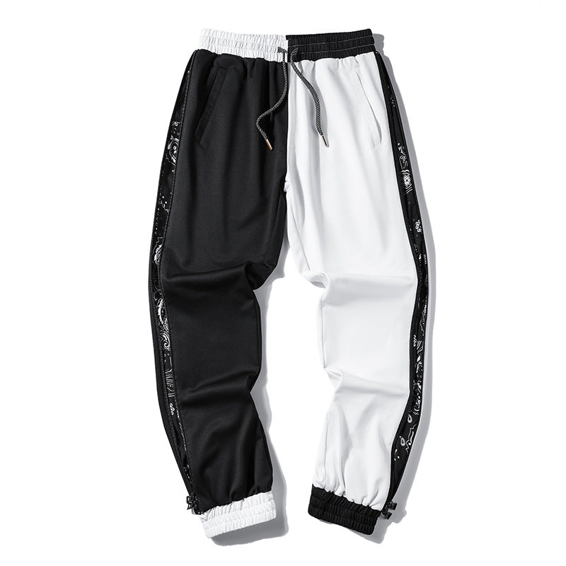 Herren Locker geschnittene Streetstyle Jogginghose mit Bandana‑Seiteneinsatz und elastischem Saum – Sorevano