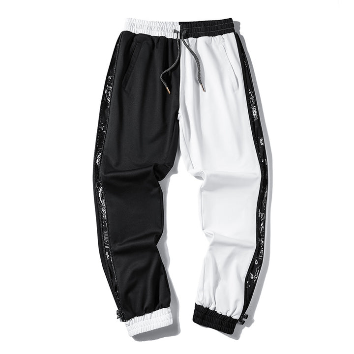 Herren Locker geschnittene Streetstyle Jogginghose mit Bandana‑Seiteneinsatz und elastischem Saum – Sorevano
