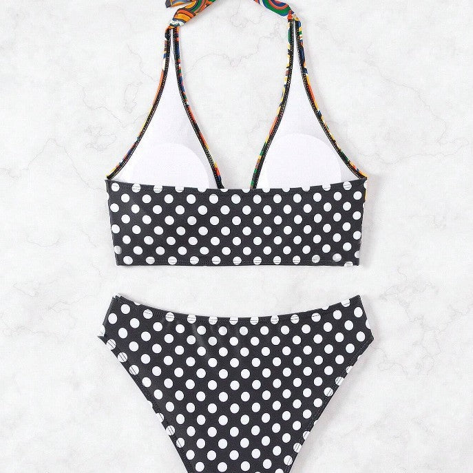 Damen Triangel-Bikini mit modischem grafischem Muster Echo Archiv