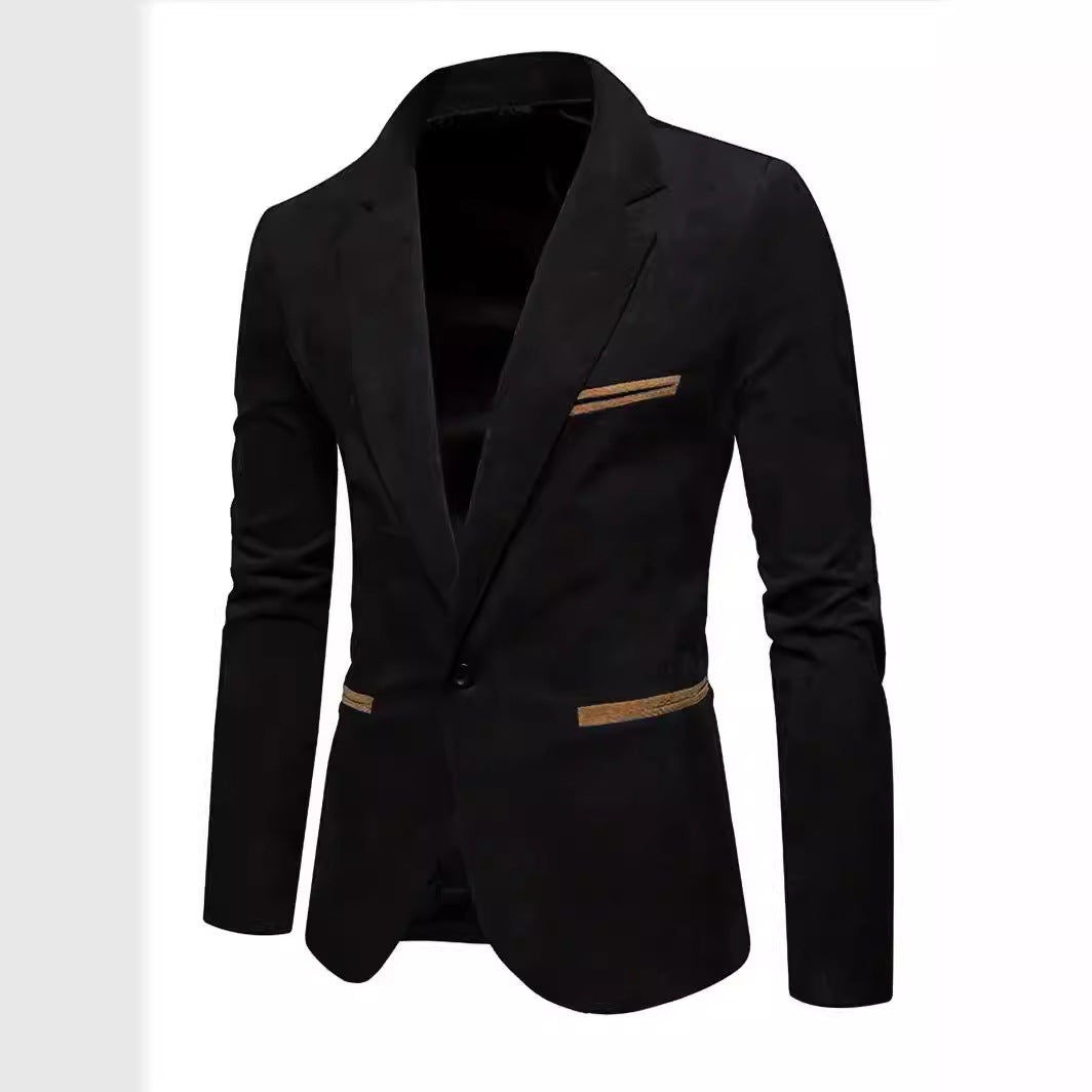 Herren modischer Wildlederblazer mit strukturierter Oberfläche Echoarchiv